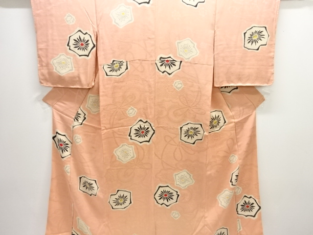 JAPANESE KIMONO / ANTIQUE KIMONO / SILK / MON KINSHA / FLOWERS